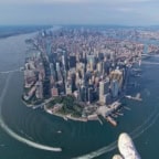Helicopter flight over New York City